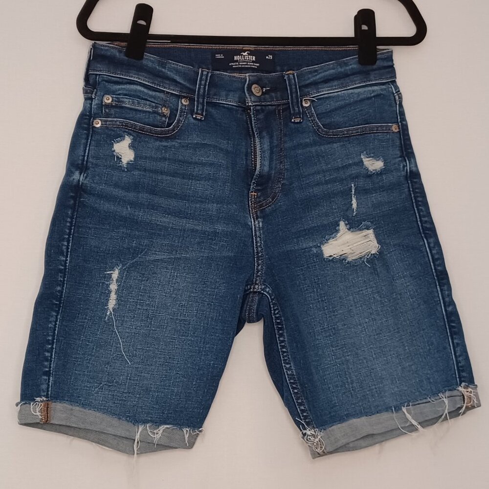 Hollister 1999 Athletic Skinny Denim Short Advanced Stretch Y2K Vintage